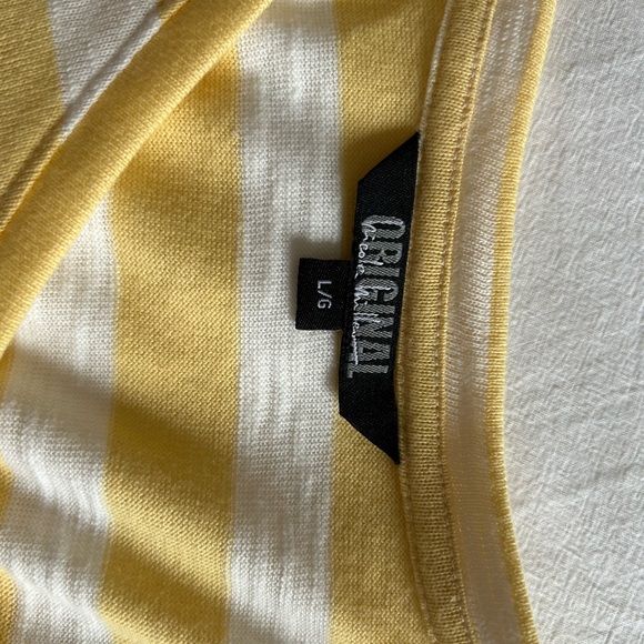 Nicole Miller Yellow and white striped T-shirt - Picture 3 of 3